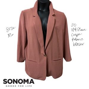 SO Casual Women’s Blazer in Lightweight Coral, Size XL